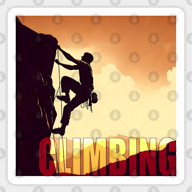 Rock Climbing Silhouette Sticker by RetroColors